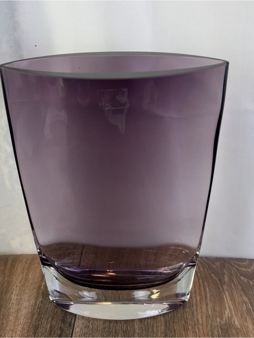LSA International Purple Amethyst 8" Glass Vase Hand Blown Wide Mouth Poland